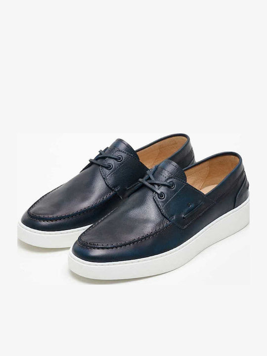 Δερμάτινα Ανδρικά Boat Shoes σε Μπλε Χρώμα