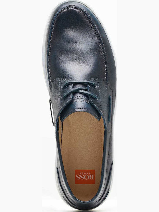 Δερμάτινα Ανδρικά Boat Shoes σε Μπλε Χρώμα