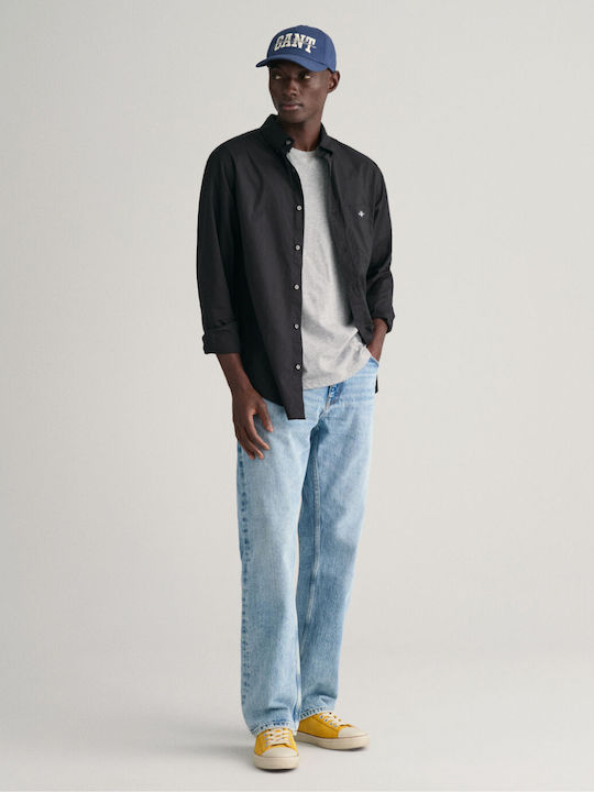 Long-sleeved Cotton Shirt Black