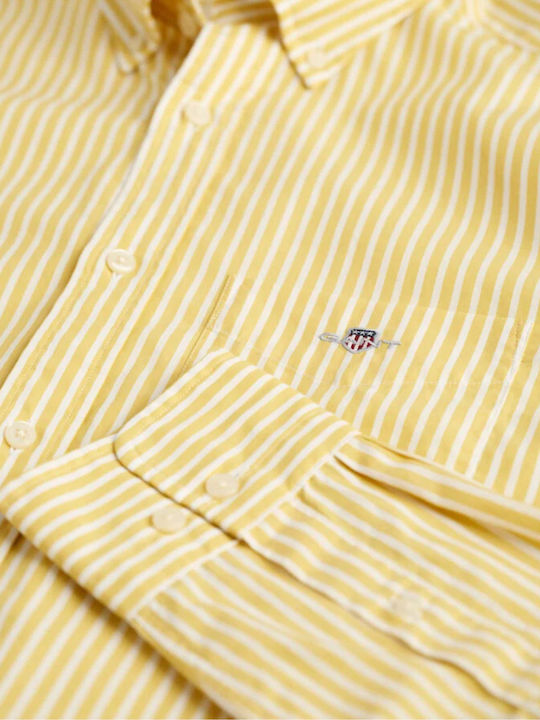 Gant Men's Shirt Long Sleeve Cotton Yellow