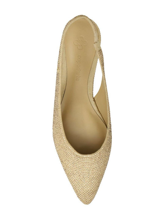 Fabric Slingback Ballerinas Beige