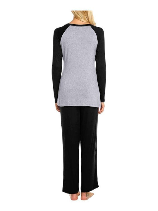 Queen Mother Set Pyjamas Schwangerschaft & Stillen Black-grey