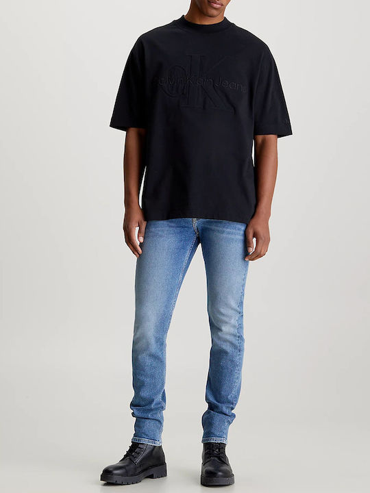 Ανδρικό Παντελόνι Τζιν με Slim Tapered Εφαρμογή DenimLightBlue