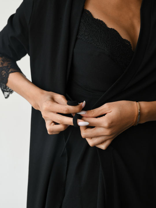 EasyMum Robe Schwangerschaft & Stillen in Schwarz Farbe