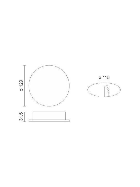 Spot Light Spot Încorporat cu LED Integrat și Lumină Alb Natural 1buc