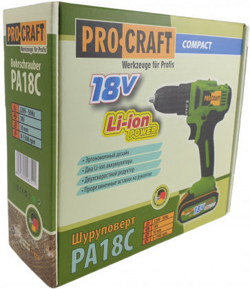 ProCraft PA18C Δραπανοκατσάβιδο Μπαταρίας Solo 18V