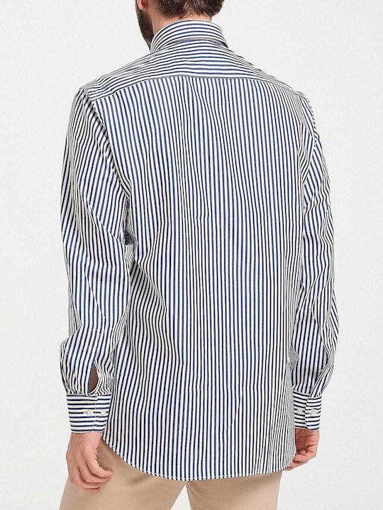 Paul & Shark Men's Shirt Long Sleeve Cotton Striped Blue