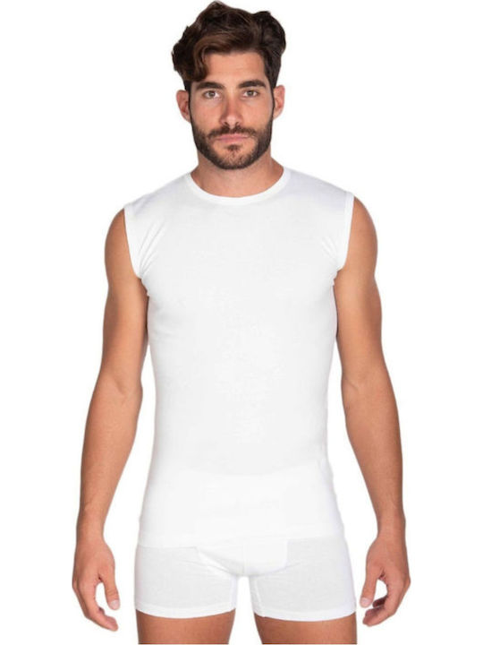 Tricou De Corp Pentru Bărbați Fără Mâneci Alb