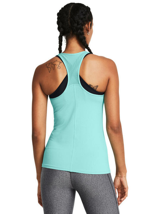 Under Armour Women's Athletic Blouse Sleeveless Fast Drying with Sheer Turquoise