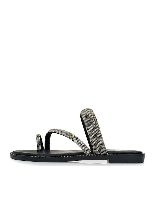 Women's Flat Sandals in Black Color