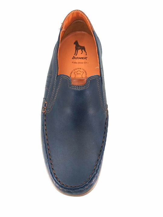 Men's Leather Moccasins Blue