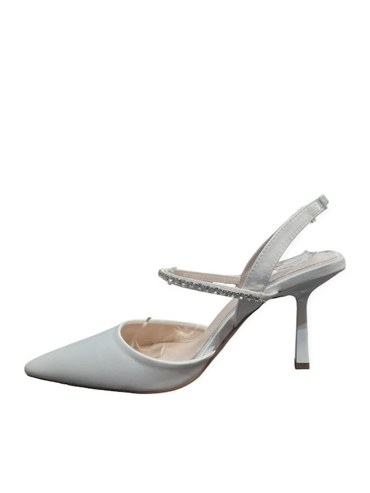 Pumps mit Riemchen & hoher Absatz Weiß