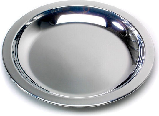 SuperCasa Plate Shallow Inox Silver with Diameter 23.5cm 1pcs