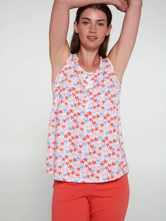 Vamp Summer Women's Pyjama Set Coral Berry