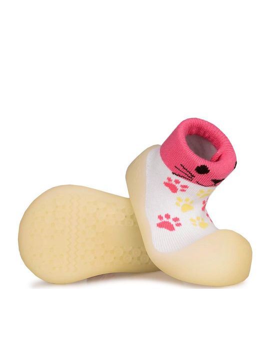 BigToes Детски пантофи-чорапи White/Pink