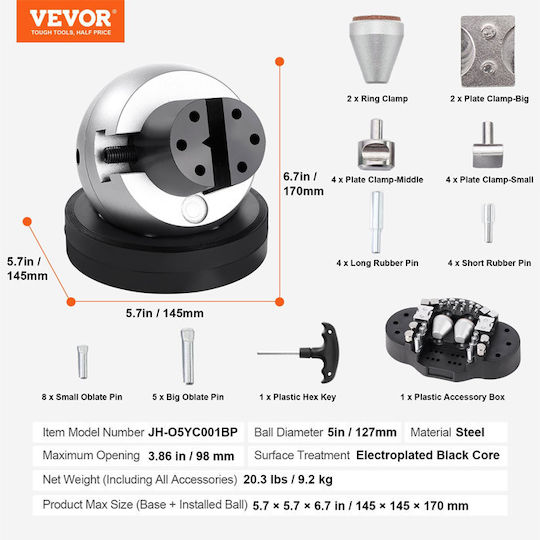 Vevor Фиксирана Менгена с Максимално Отваряне 98mm