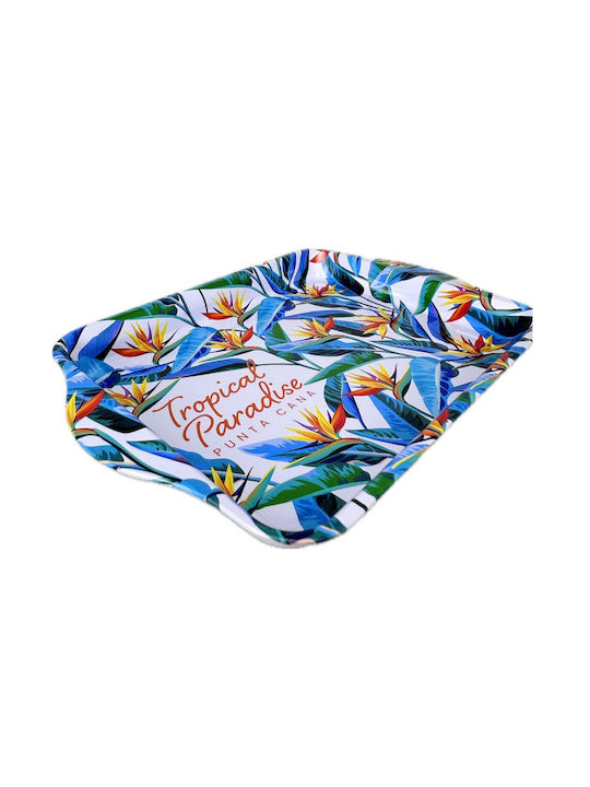 Mizoo Διακοσμητικός Δίσκος Μεταλλικός Tropical Design Ορθογώνιος 21x14cm