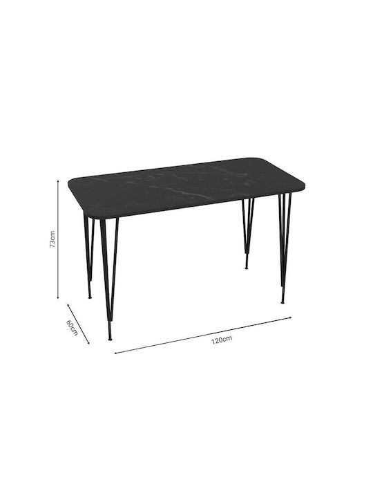 Маса Стабилна Polkan Black Marble 120x60x73бр