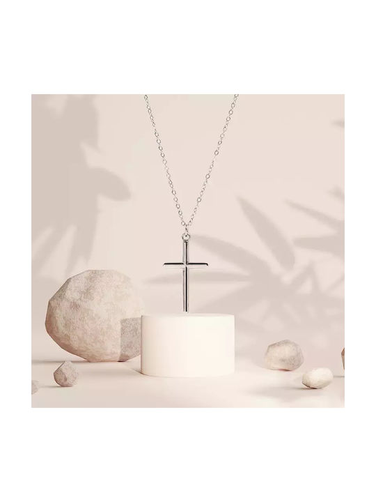 Nora's Accessories Herren Kreuz aus Stahl mit Kette