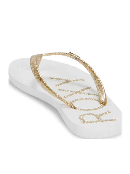 Viva Sparkle Flip Flops In Gold Colour