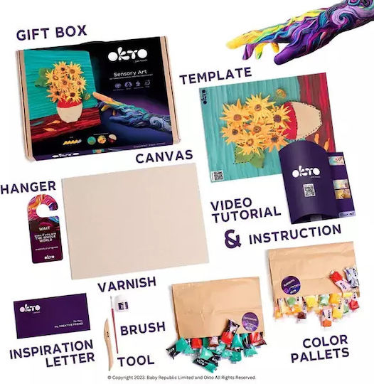 Okto Diy Creative Sensory Painting Set 3d With Clay Vincent Van Gogh Sunflowers (12-99 Years) 10008