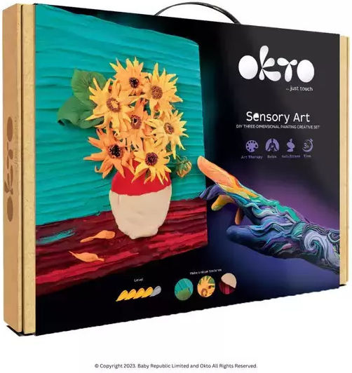 Okto Diy Creative Sensory Painting Set 3d With Clay Vincent Van Gogh Sunflowers (12-99 Years) 10008