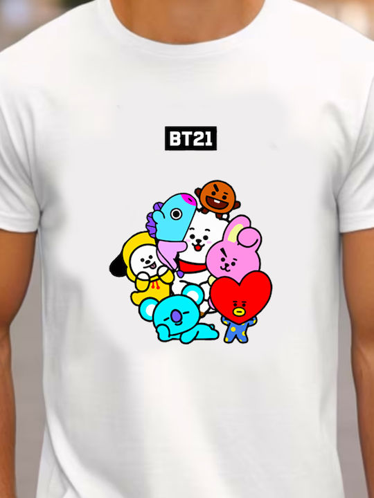 Fruit of the Loom Bt21 Original T-shirt Λευκό Βαμβακερό