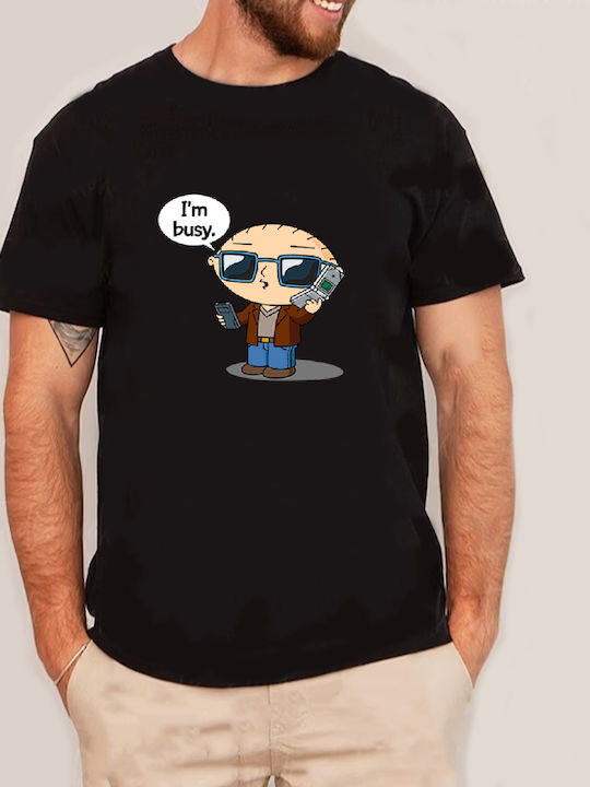 Fruit of the Loom Family Guy Stewie Griffin Original T-shirt Black Cotton