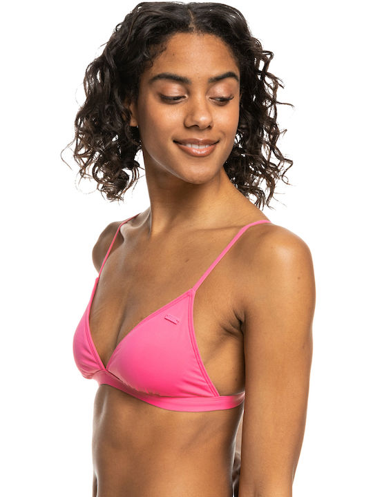 Roxy Triangle Bikini Top with Adjustable Straps Pink
