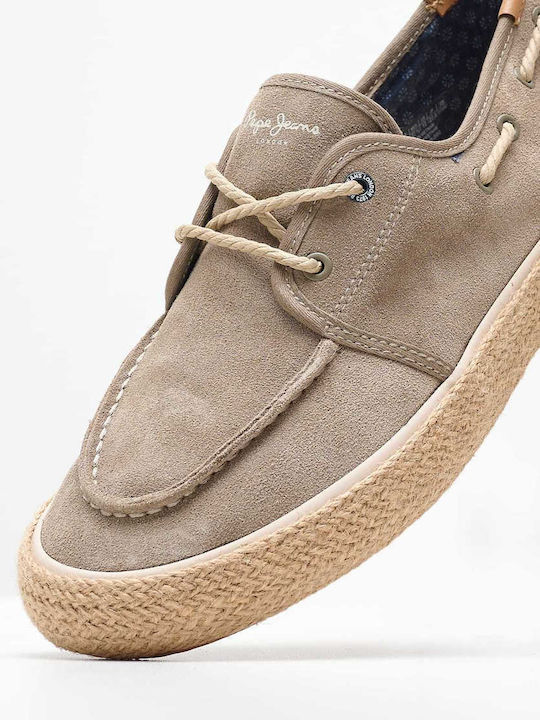 Pepe Jeans Lederne Herren Espadrilles in Braun Farbe