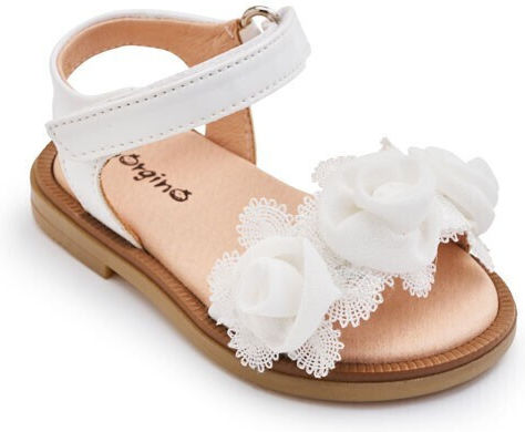 Gorgino Ecru Baptism Leather Sandals