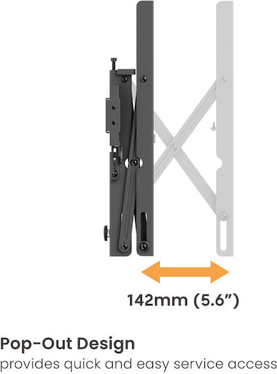 Brateck LVW02E-46T Wandhalterung für Fernseher mit Arm bis 70" und 70kg Schwarz