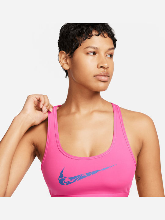 Dri-Fit Swoosh Γυναικείο Μπουστάκι Ροζ