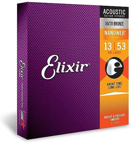 Elixir Elixir E-Gitarrensaiten 80/20 Bronze Einstellen 13 - 53
