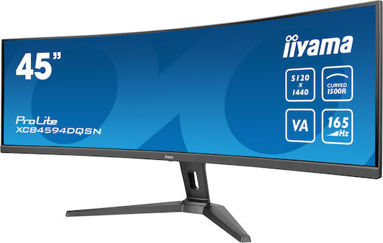 Iiyama ProLite XCB4594DQSN-B1 Ultrawide VA HDR Curved Gaming Monitor 44.5" 5120x1440 165Hz with Response Time 0.8ms GTG