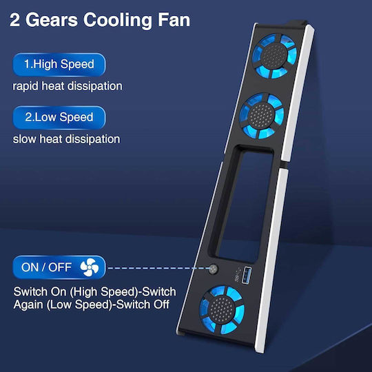Heiying Fan For PS5 Slim In White Colour