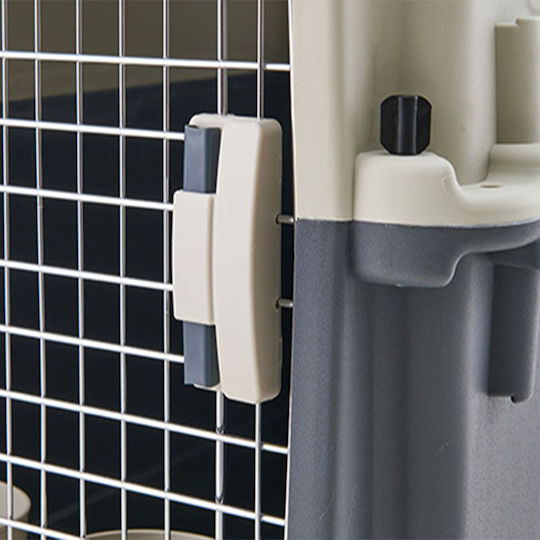 Vesta Pet Transport Cage 39x61x42cm Iata Petcarrier 2 Small Plastic 3.45kg Ice White-Navy