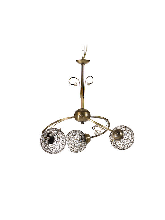 Klikareto ''carolina Plus'' Pendant Light Bronze Rail with Socket E27 52cm