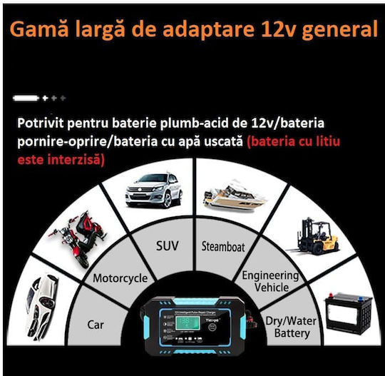 Încărcător Baterie Auto & Motocicletă 12V