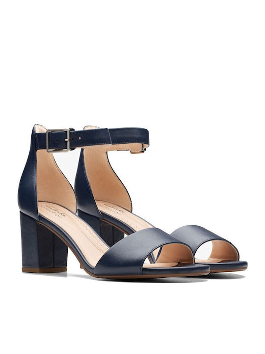 Clarks Deva Mae Δερμάτινα Πέδιλα Μπλε Clarks Deva Mae Δερμάτινα Πέδιλα Μπλε