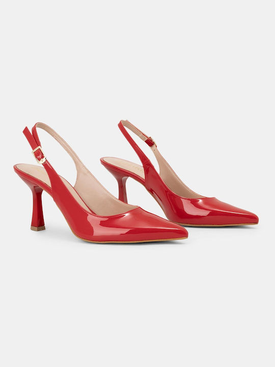 Bozikis Patent Leather Pointed Toe Stiletto Red High Heels
