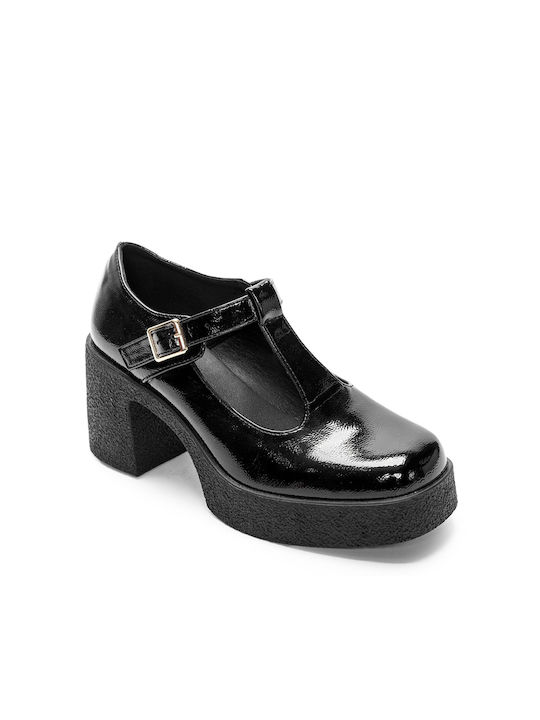 Alta Moda Patent Leather Black Heels