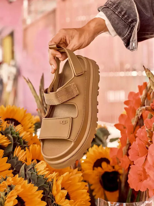 Ugg Australia Γυναικεία Σανδάλια σε Καφέ Χρώμα