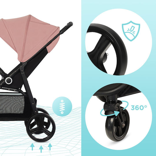 Kinderkraft Grande Plus Cărucior pentru Bebeluși Potrivit pentru Nou-născut Roz 9.8kg