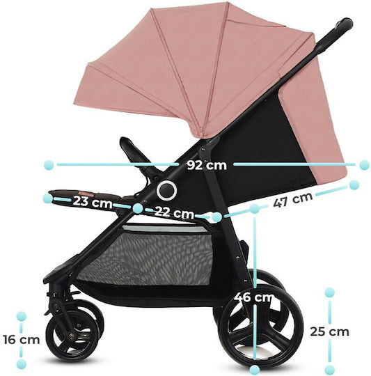 Kinderkraft Grande Plus Cărucior pentru Bebeluși Potrivit pentru Nou-născut Roz 9.8kg