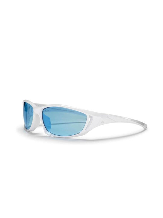 Chpo Sonnenbrillen mit Weiß Rahmen und Blau Linse 16133YB