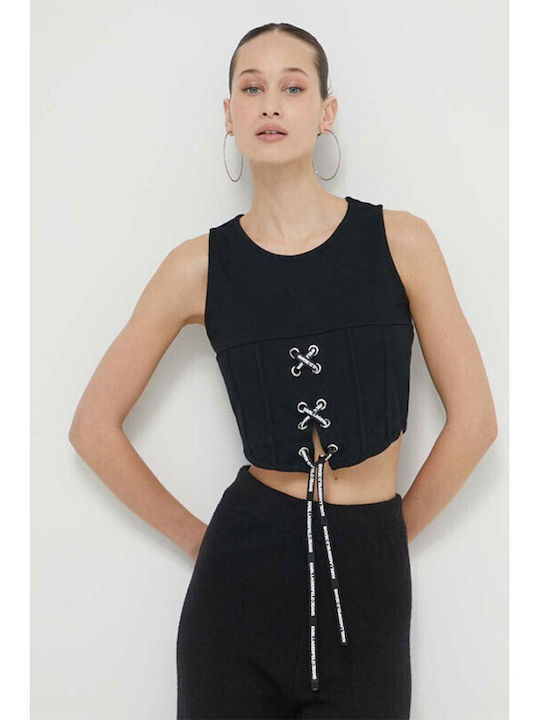 Karl Lagerfeld Women's Athletic Blouse Sleeveless Black