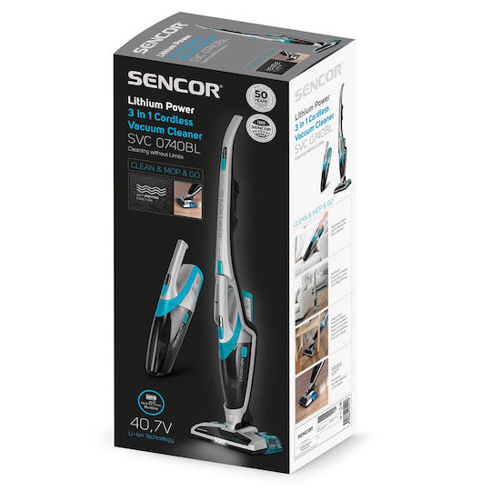 Sencor SVC 0740BL-EUE3 Επαναφορτιζόμενη Σκούπα 2 σε 1 Stick & Χειρός 21.6V Μπλε