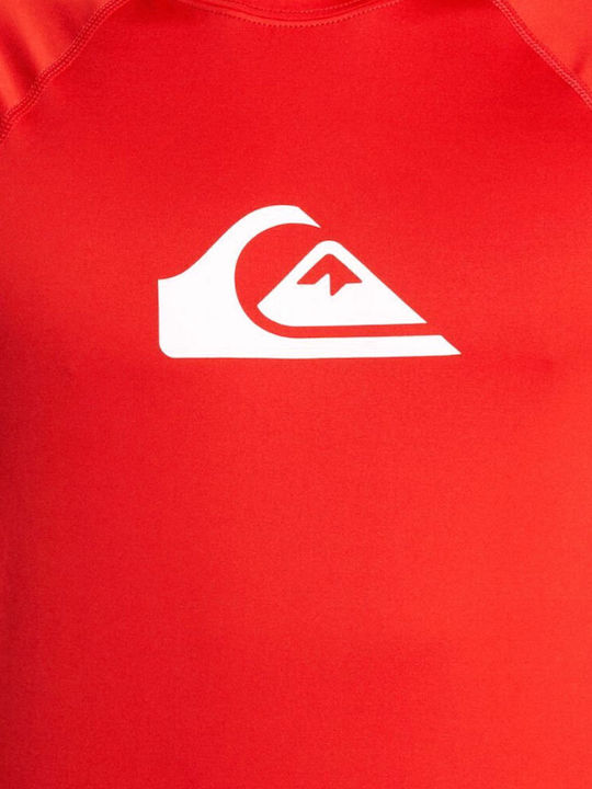 Quiksilver Men's Short Sleeve Sun Protection Shirt Red