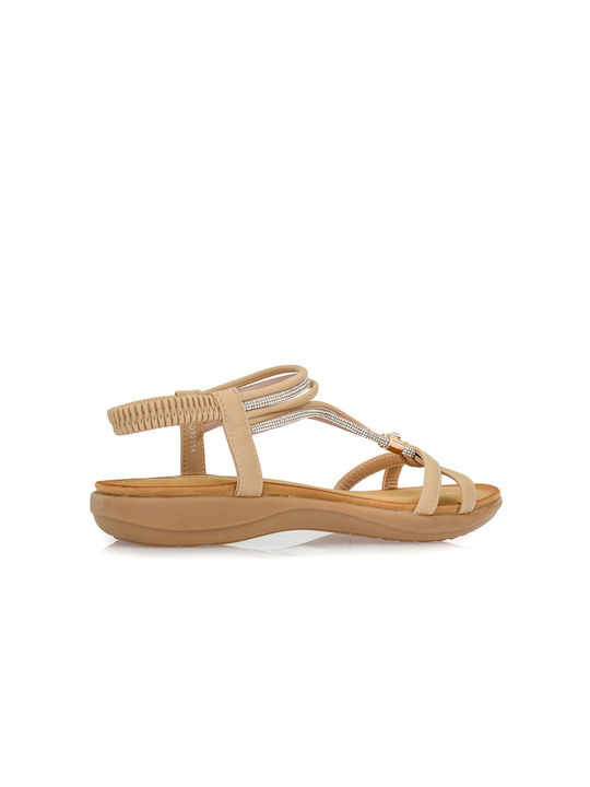 Blondie Women's Flat Sandals in Beige Color